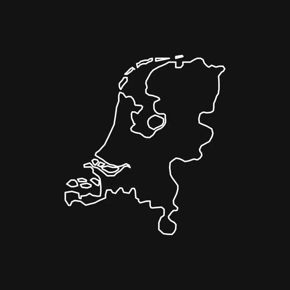 map of netherlands on black background